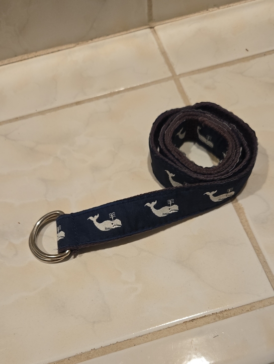 Vineyard Vines Accessories - Handmade With Vineyard Vines Navy Whale Logo Ribbon D-Ring Fabric Belt